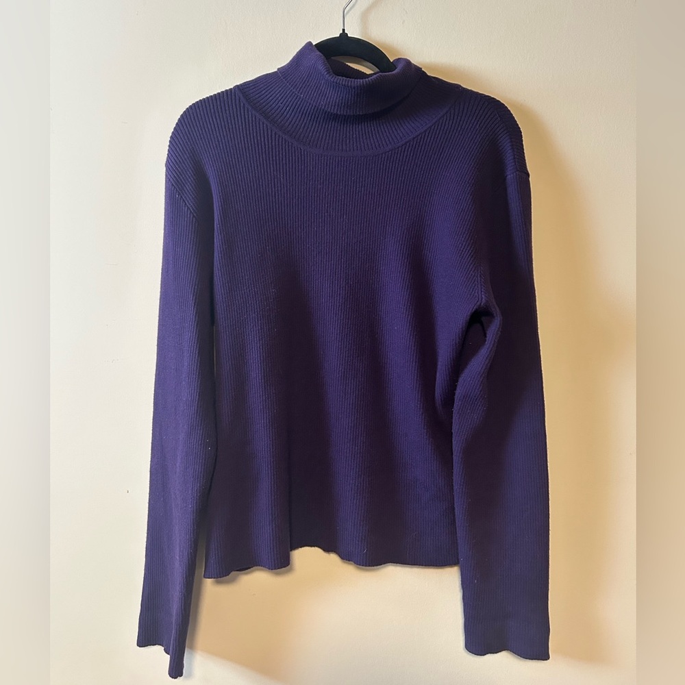 Women's Purple Turtleneck Sweater